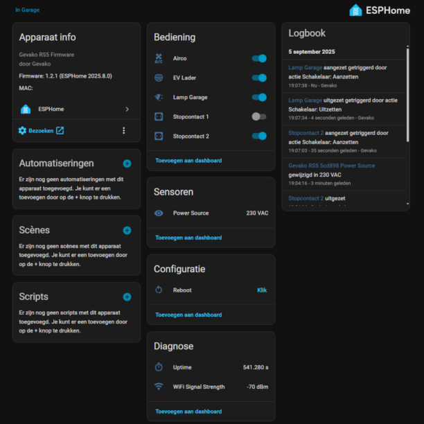 Smart Switch - Home Assistant - Smart Relais - ESPHome - Gevako