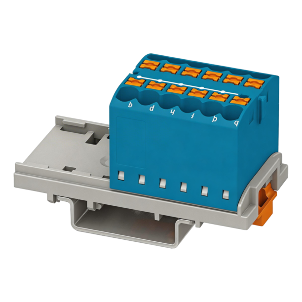 Phoenix Contact 3273024 Distribution block with rail adapter blue 12p
