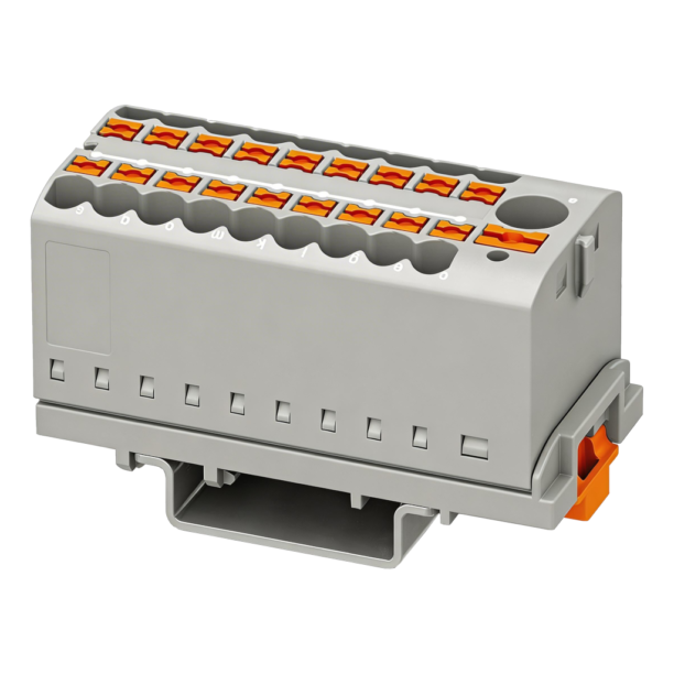 Phoenix Contact 3273110 Distribution block with rail adapter grey 19p
